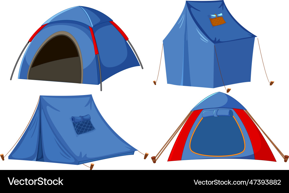 Set of camping tents Royalty Free Vector Image