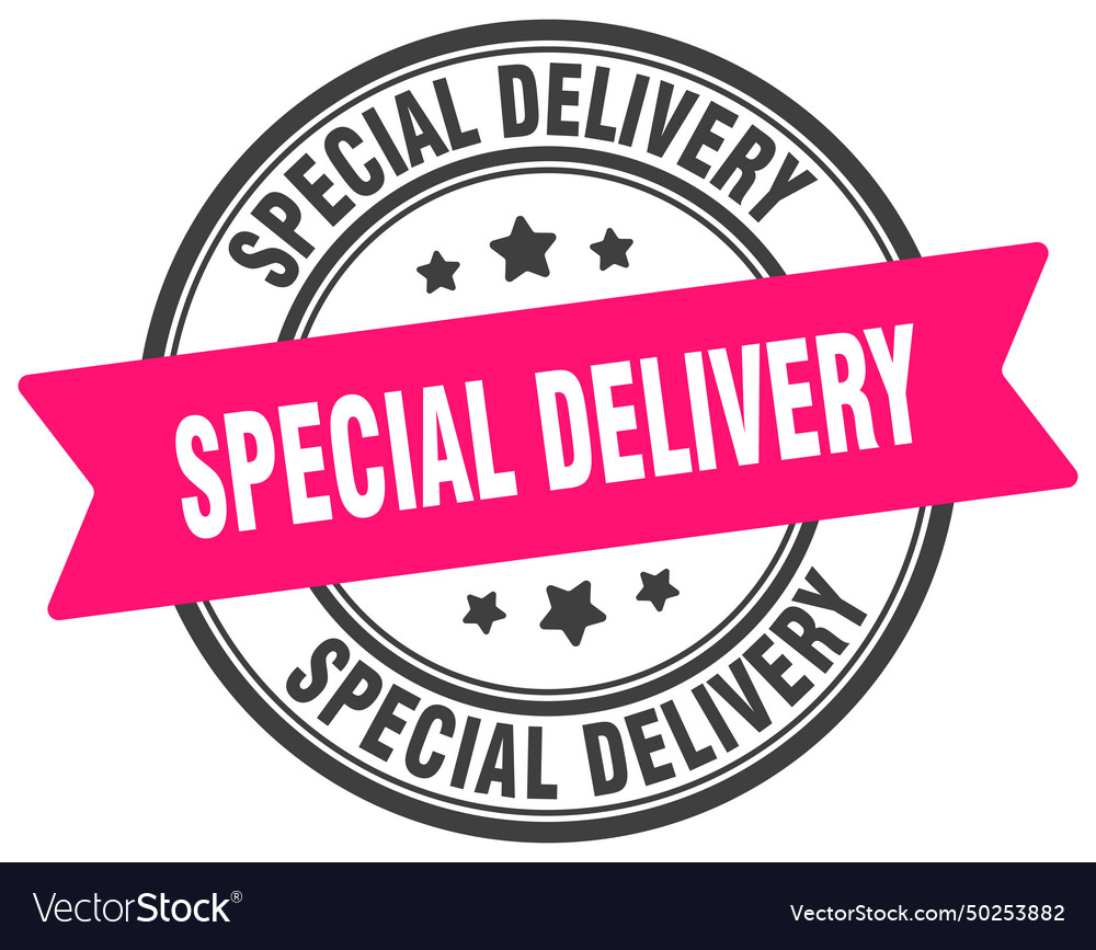 Special delivery stamp label