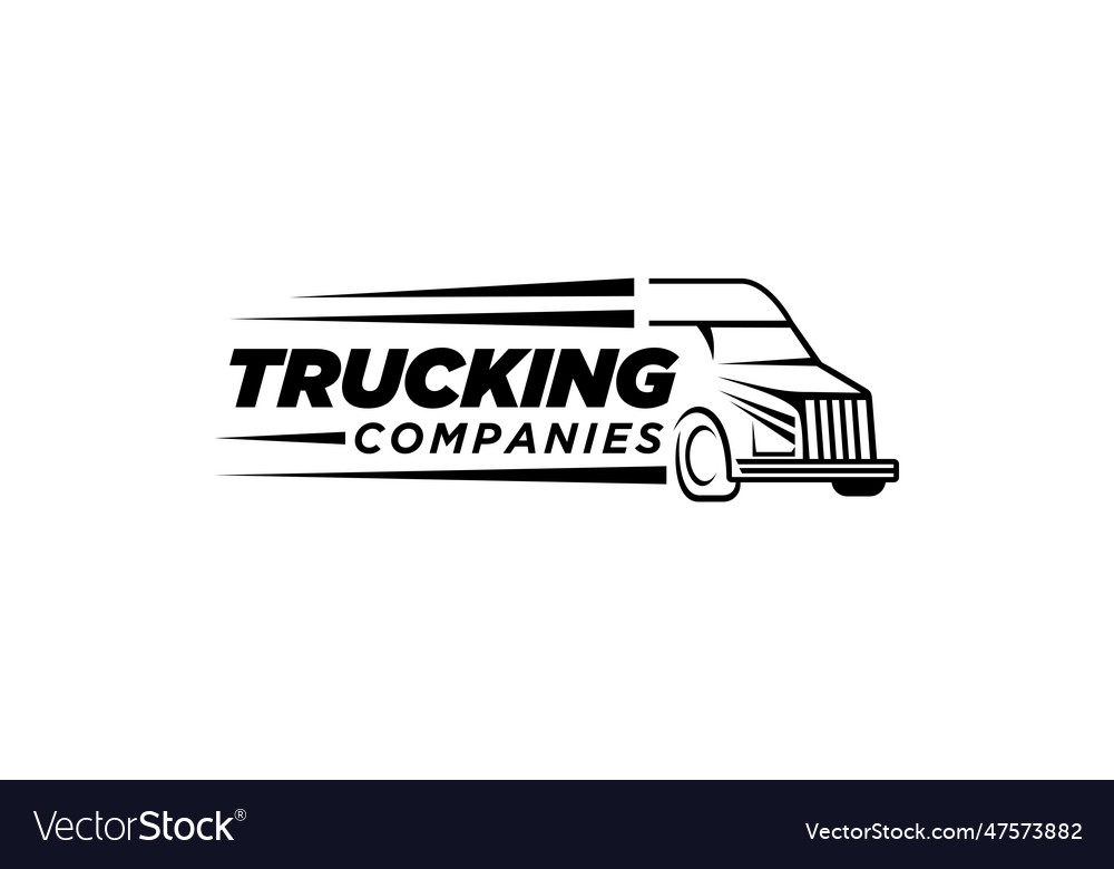 Truck silhouette abstract logo template Royalty Free Vector