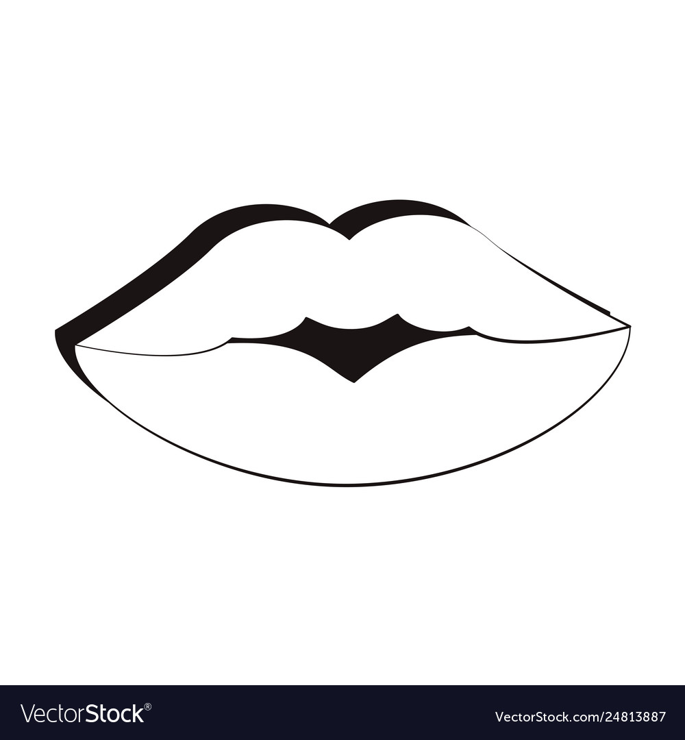 90s lips retro cartoons in black and white