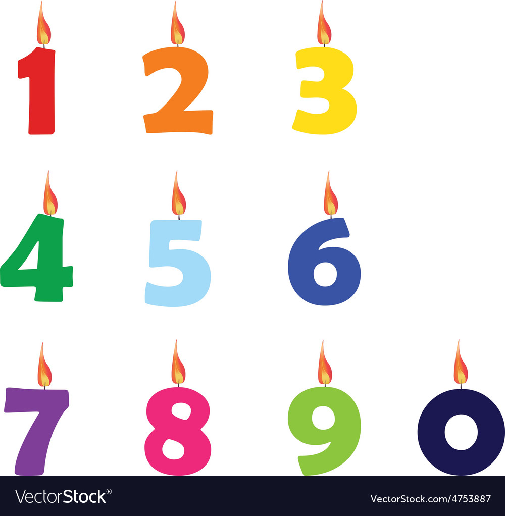 Birthday candles Royalty Free Vector Image - VectorStock