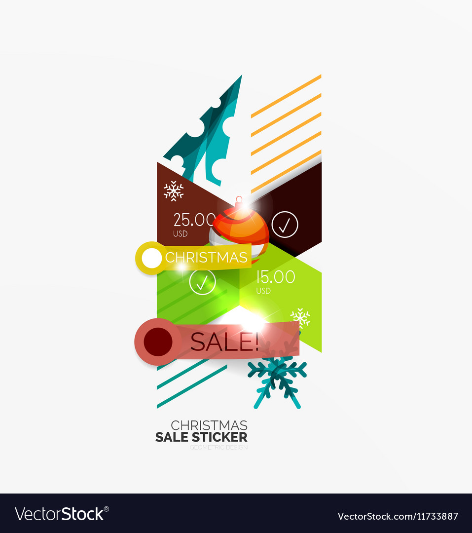 Christmas sale stickers and labels Royalty Free Vector Image