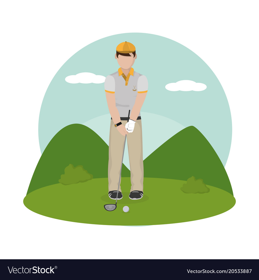 Golf player cartoon