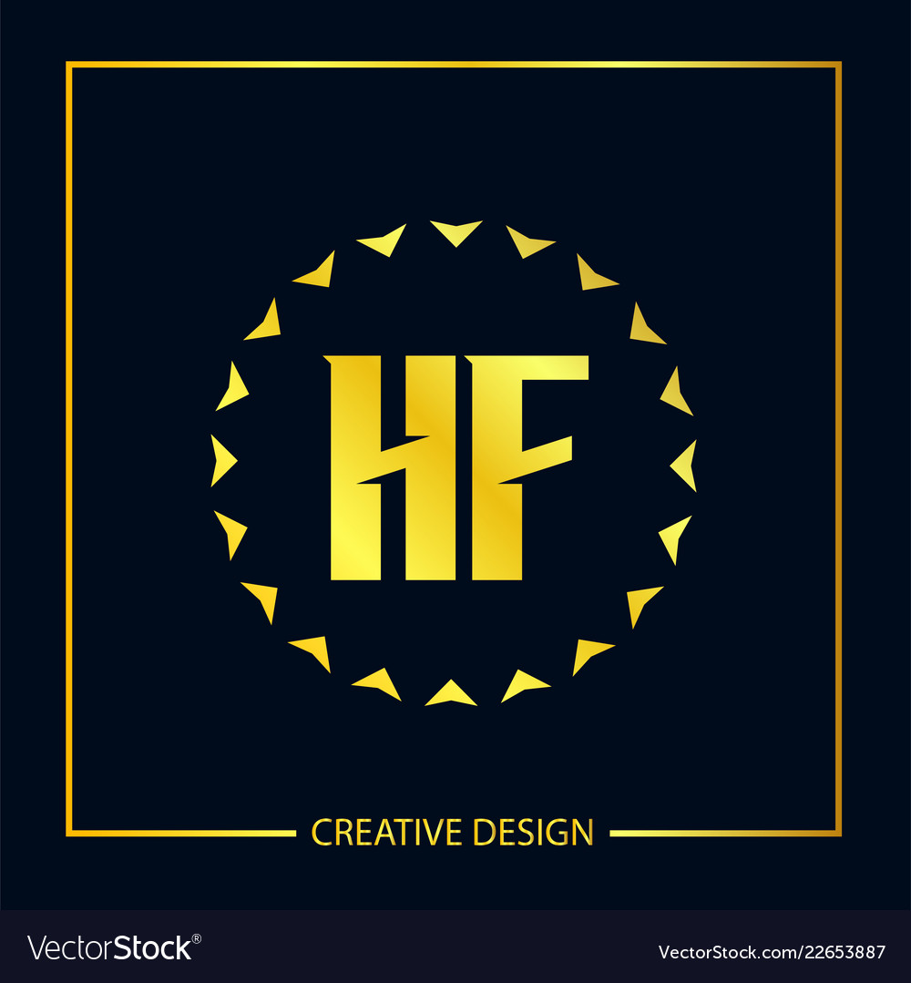 Initial letter hf logo template design