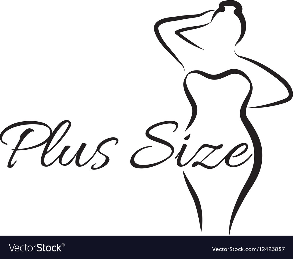 Logo plus size woman curvy symbol