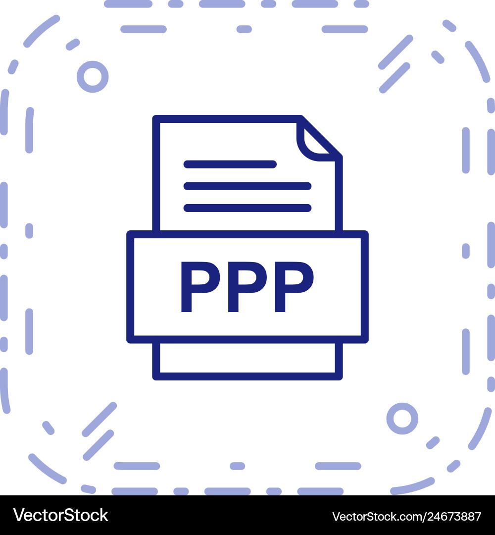 Ppp file document icon Royalty Free Vector Image