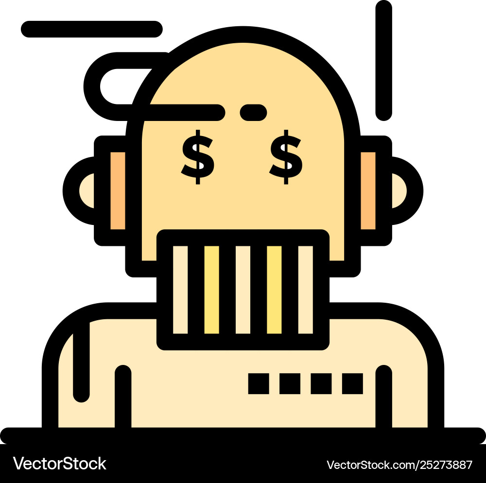 Robot advisor adviser algorithm analyst Royalty Free Vector