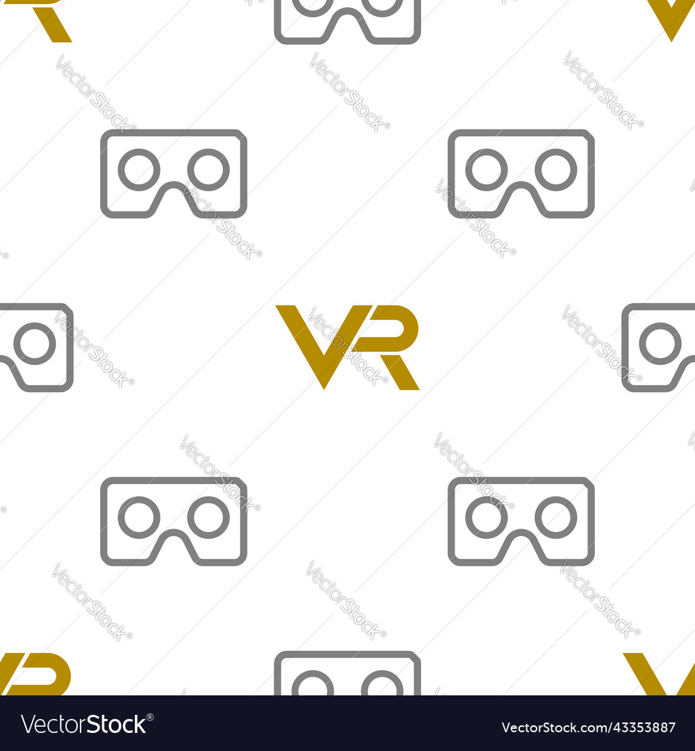 Seamless modern pattern with vr logos