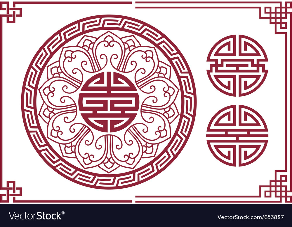 Set of oriental design elements