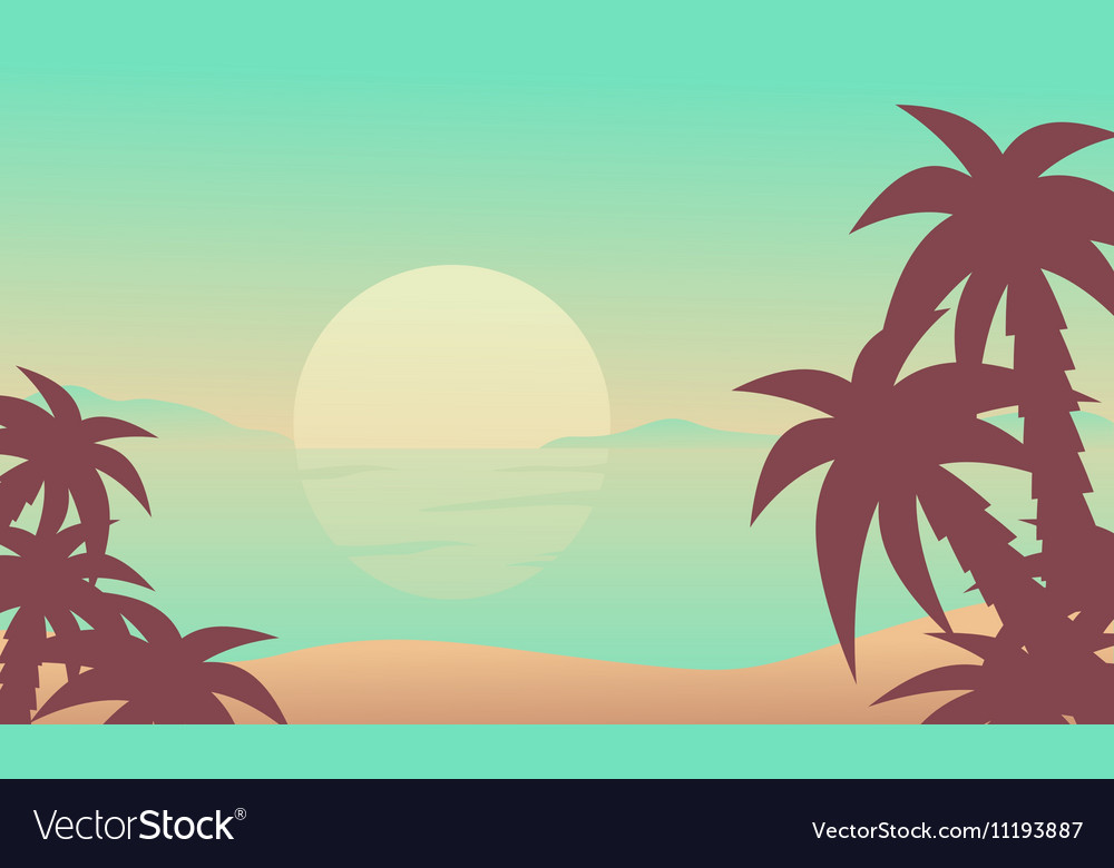 Silhouette of beach at the sunrise