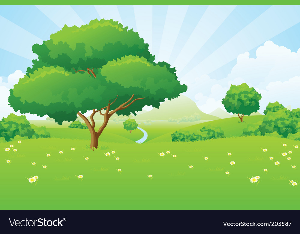 Tree landscape Royalty Free Vector Image - VectorStock