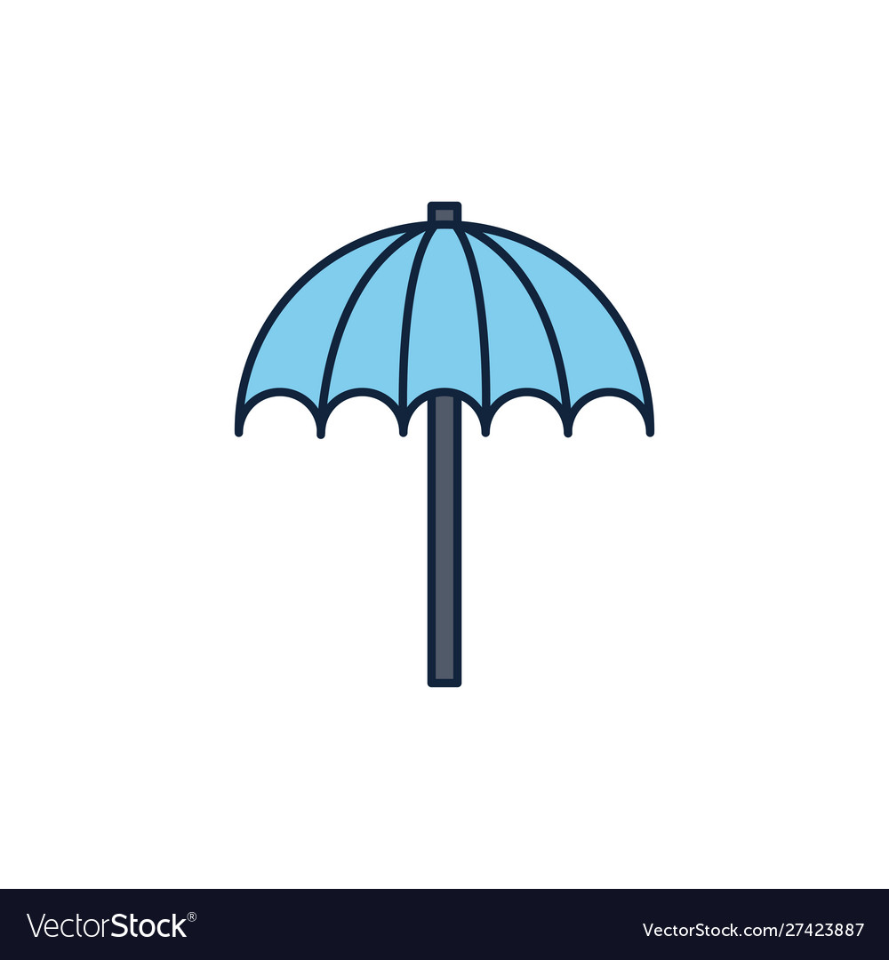 Umbrella equipment summer icon line and fill Vector Image