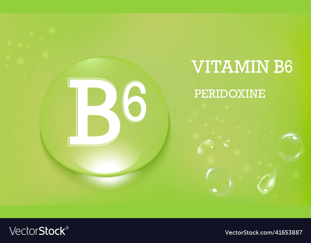 Water drops with vitamin b6 peridoxine green