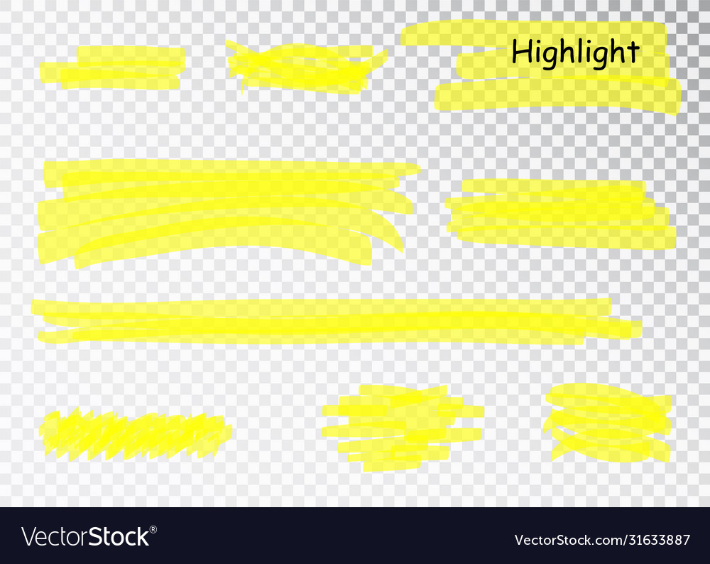 Yellow highlighter marker strokes brush