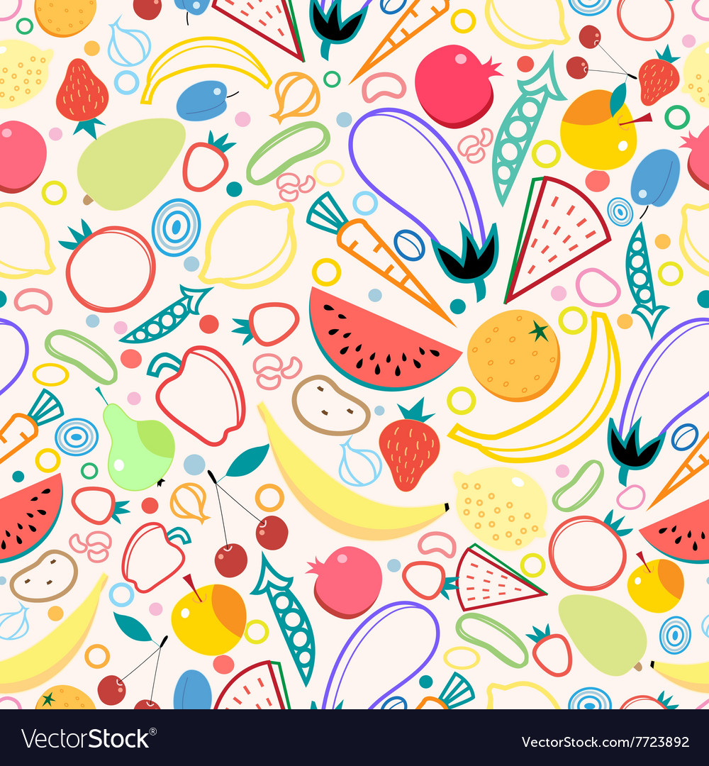 Bright colored seamless pattern fruits Royalty Free Vector