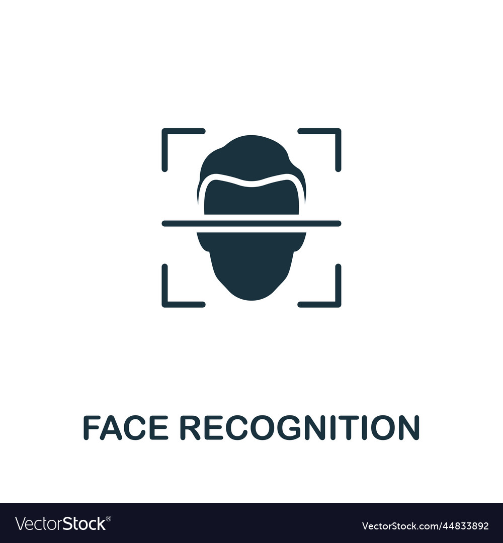 Face recognition icon monochrome simple smart Vector Image