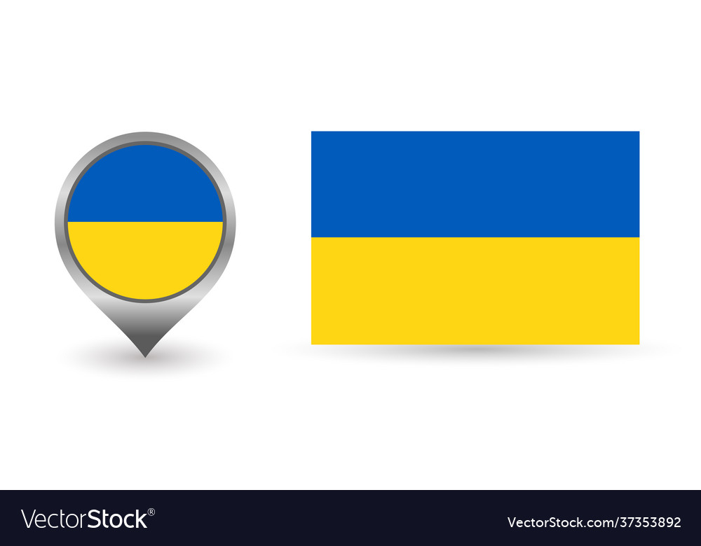 Flagge ukraine Ortspunkt mit