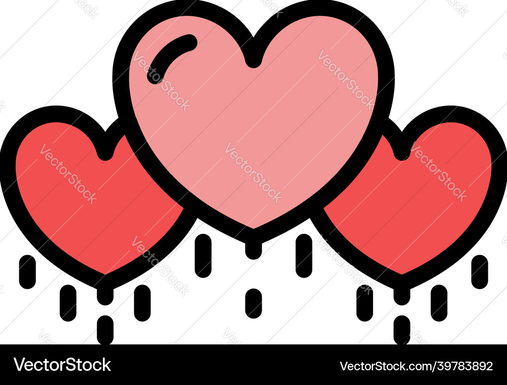 Hearts loyalty icon color outline Royalty Free Vector Image
