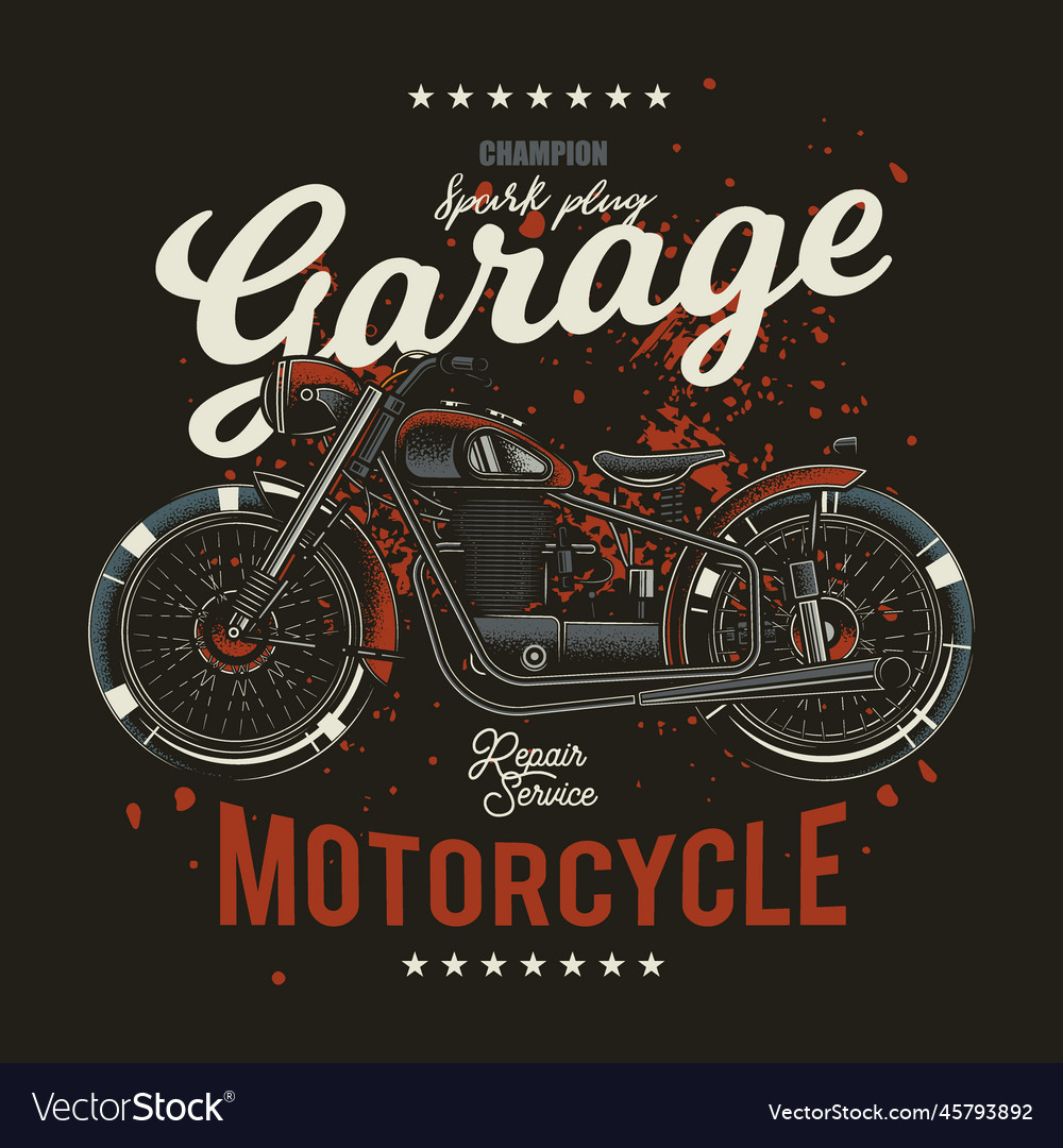 Old motorcycle Royalty Free Vector Image - VectorStock