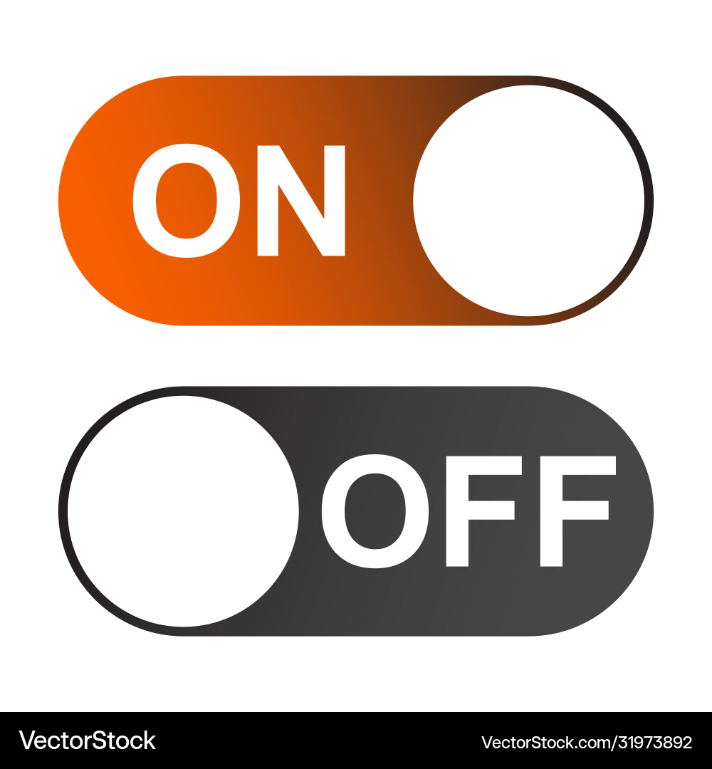 On and off switch color buttons isolated white Vector Image