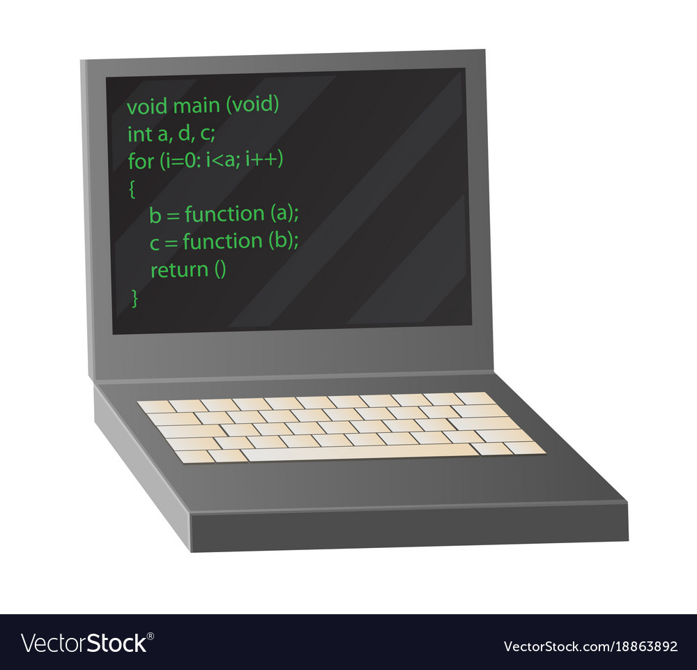 Open notebook depicting coding process Royalty Free Vector