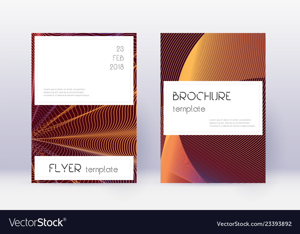 Stylish cover design template set orange abstract