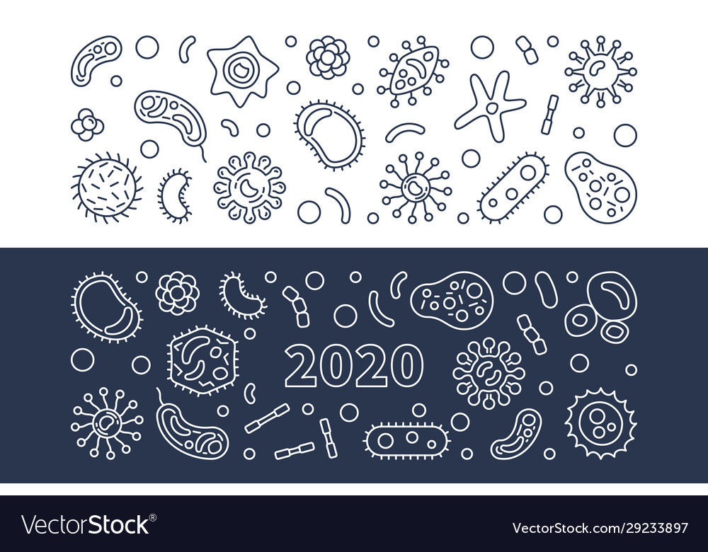 2020 viruses concept outline banners