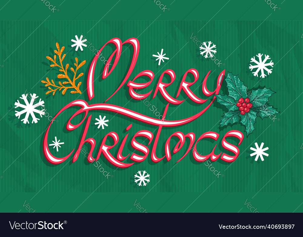 Banner for christmas with hand drawing lettering Vector Image