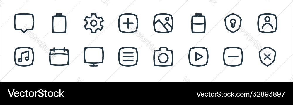 Basic ui line icons linear set quality line set Vector Image
