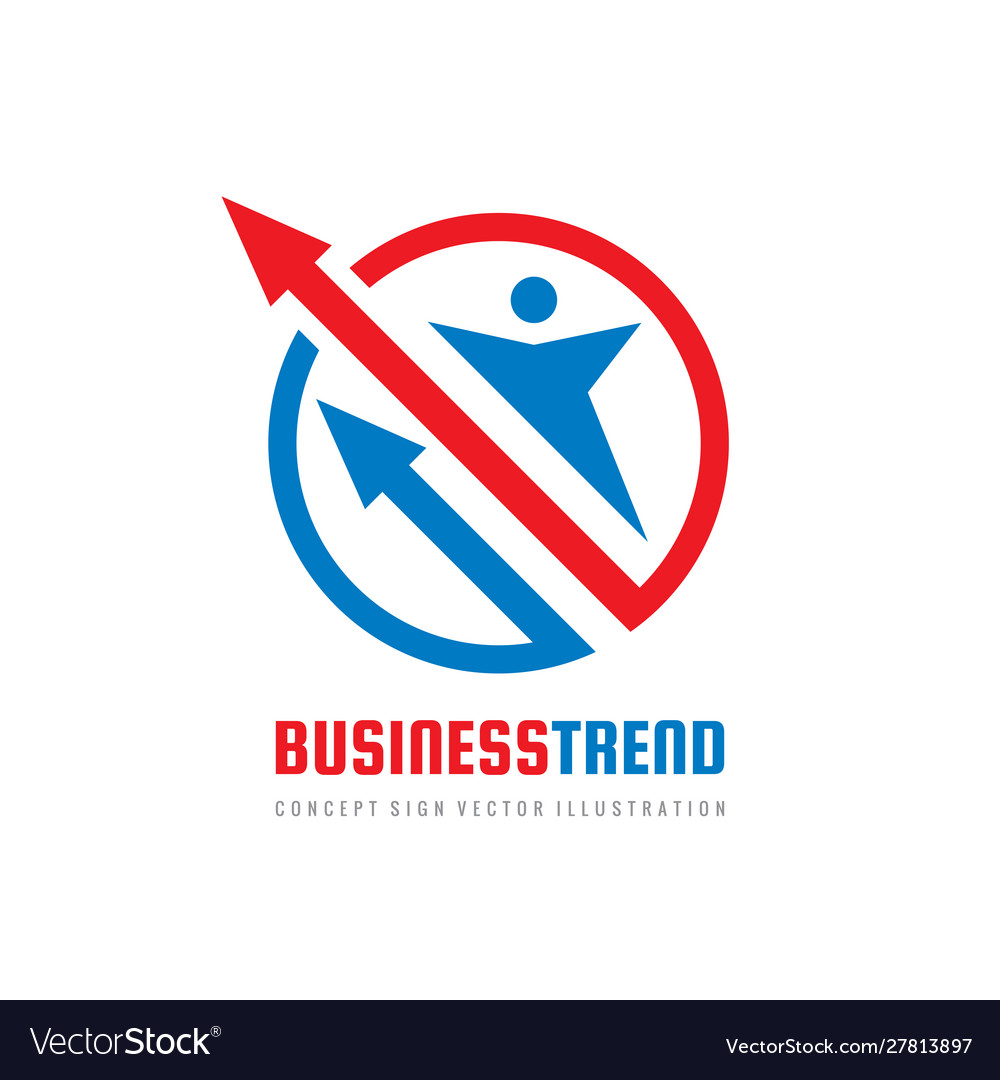 Business trend logo design human character