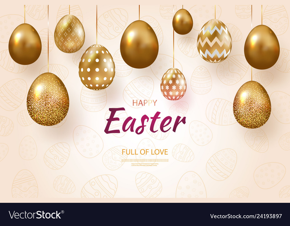 Composition of easter eggs festive background