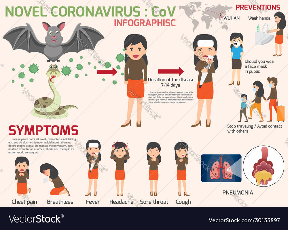 Coronavirus cov infographics elements human Vector Image