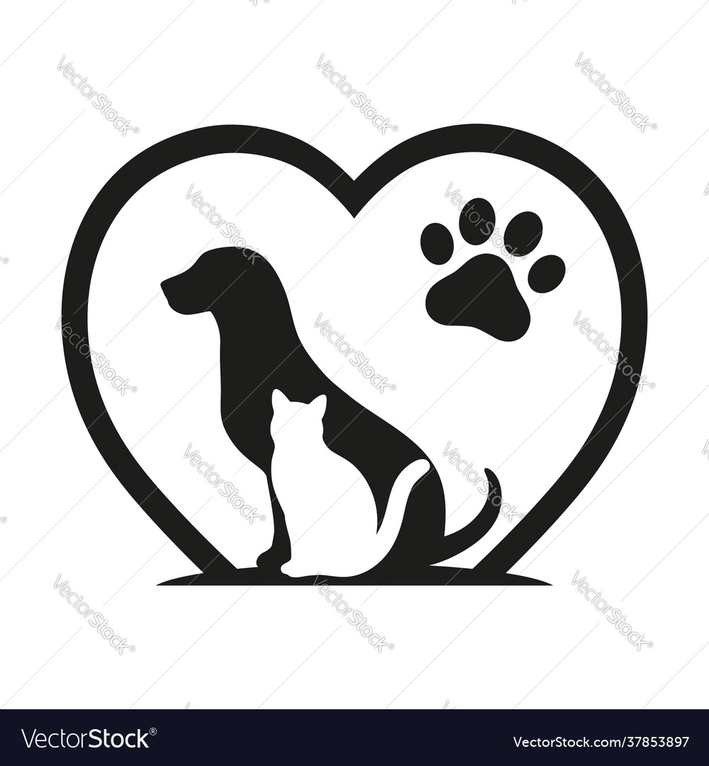 Paw logo cat dog animal pet footprint icon Vector Image