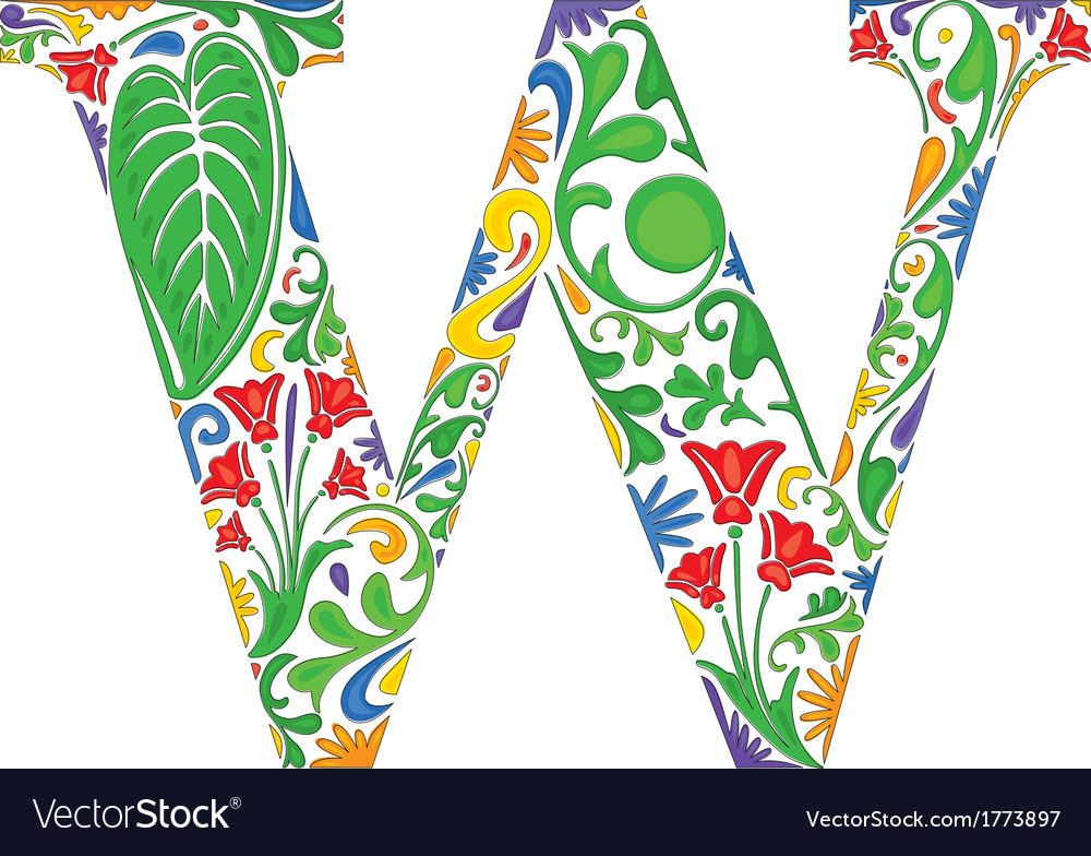 Letter w Royalty Free Vector Image - VectorStock