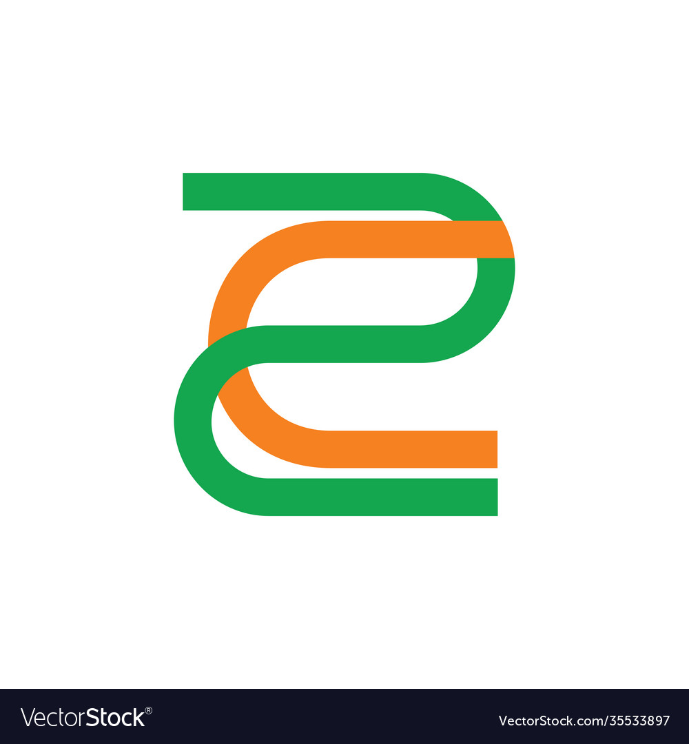 Letters 2c simple line geometric logo Royalty Free Vector