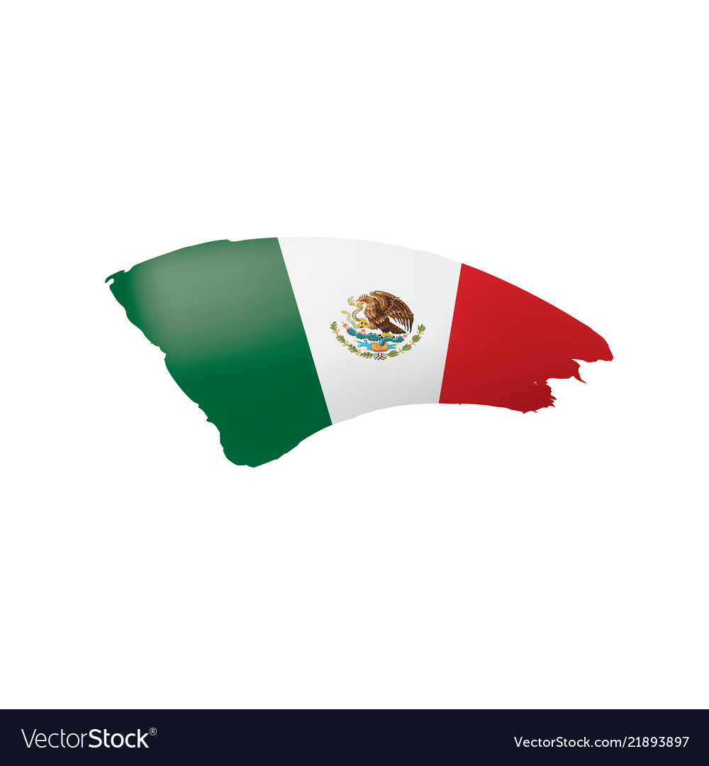 Mexican flag on a white Royalty Free Vector Image