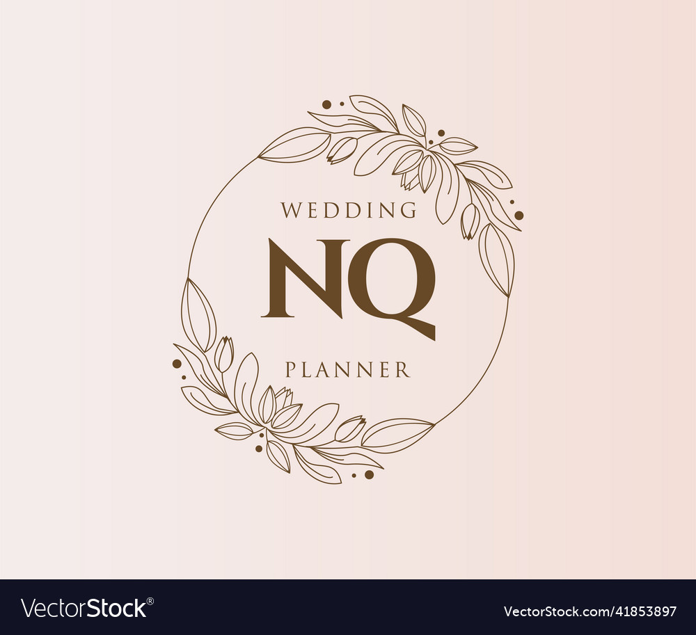 Nq initials letter wedding monogram logos