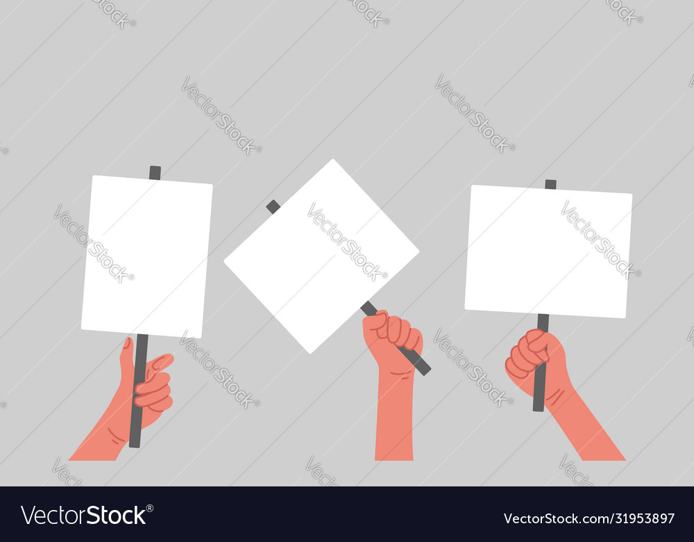 People hand holding signs bann Royalty Free Vector Image