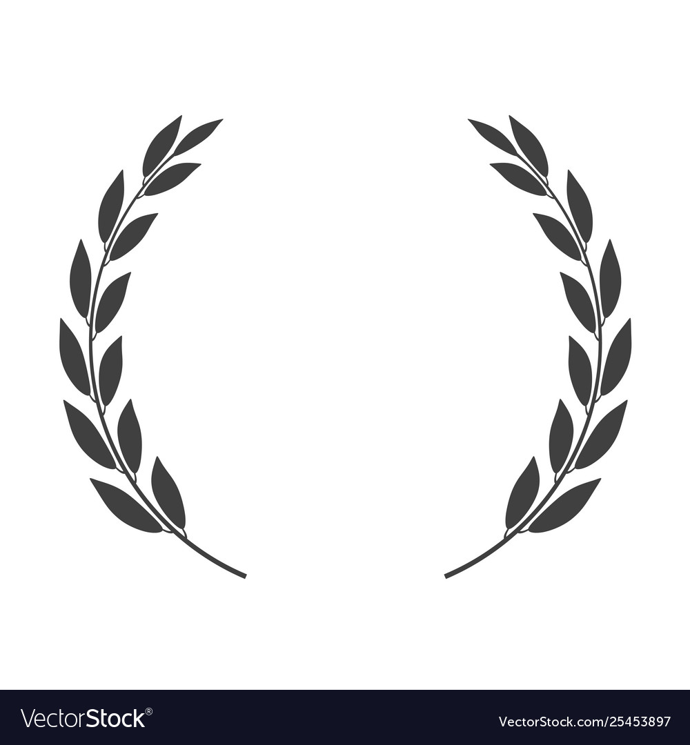 Round laurel wreath icon isolated Royalty Free Vector Image