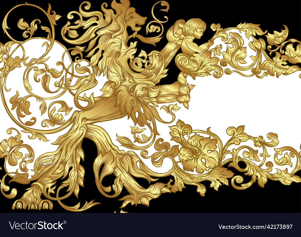 Seamless pattern background in baroque rococo