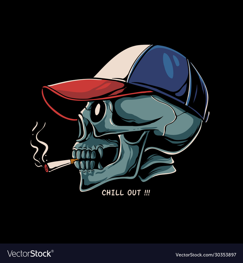 Skull Smoking Royalty Free Vector Image Vectorstock