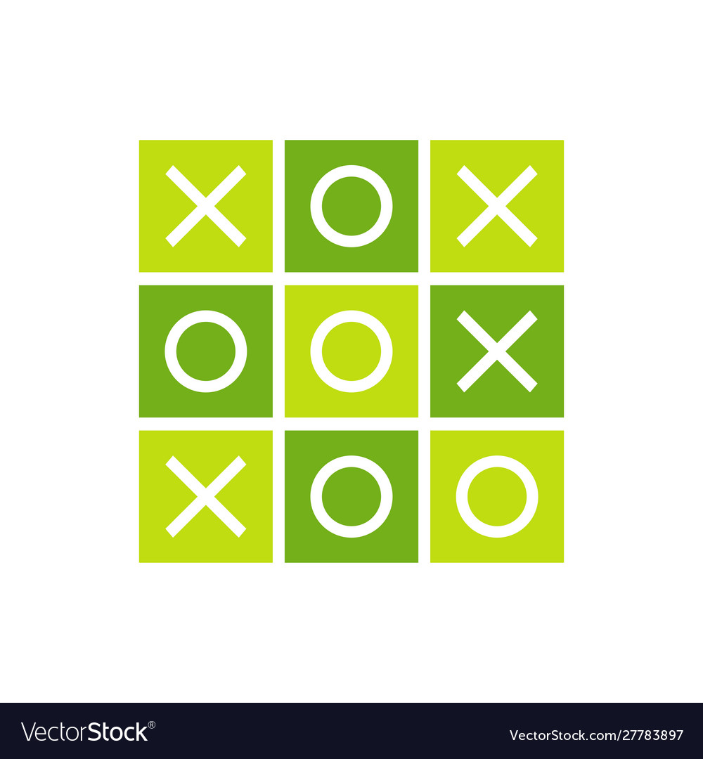 Tic tac toe game icon template design Royalty Free Vector