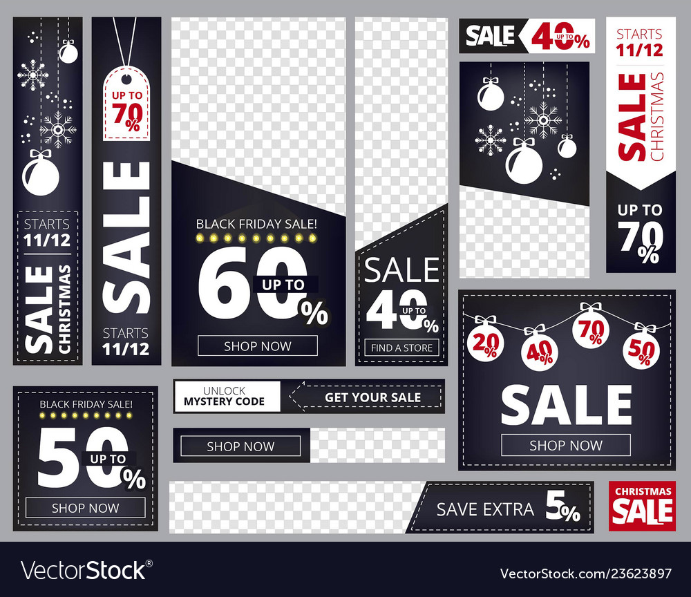 Web Banners Ad Different Sizes And Shapes Of Vector Image