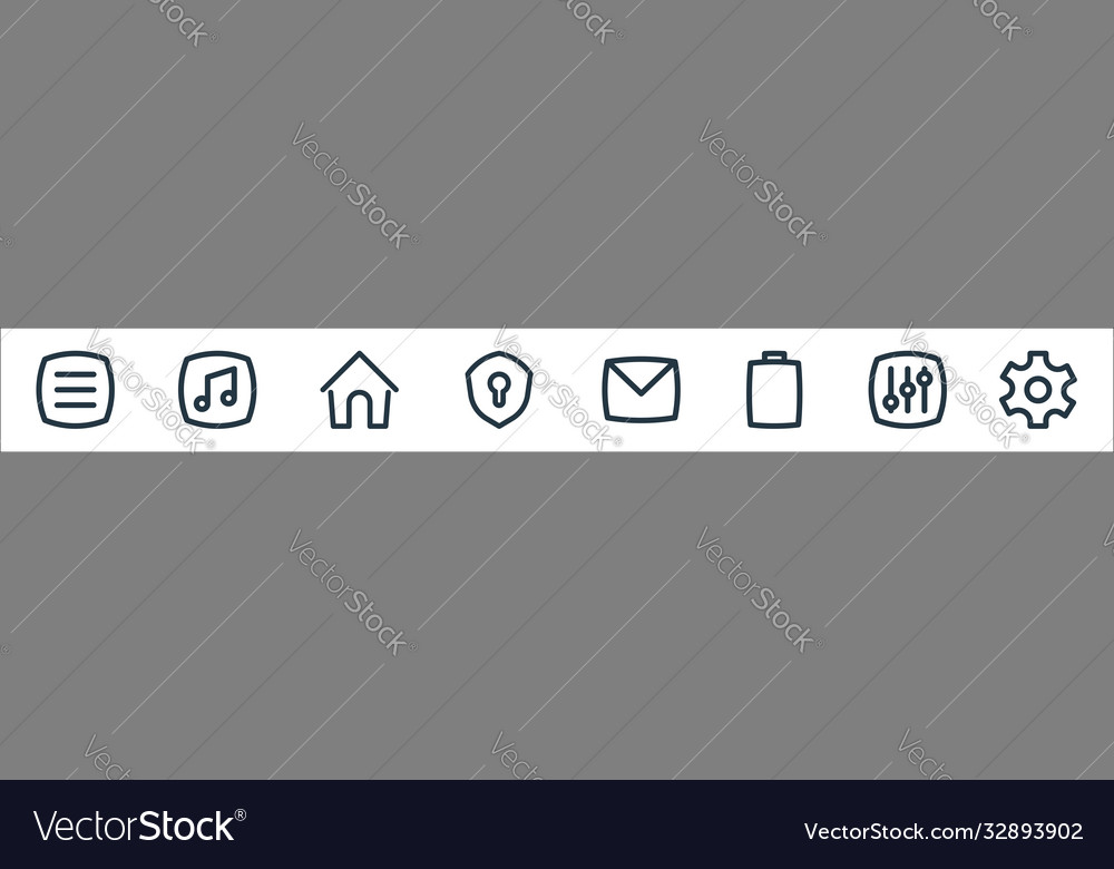 Basic ui line icons linear set quality