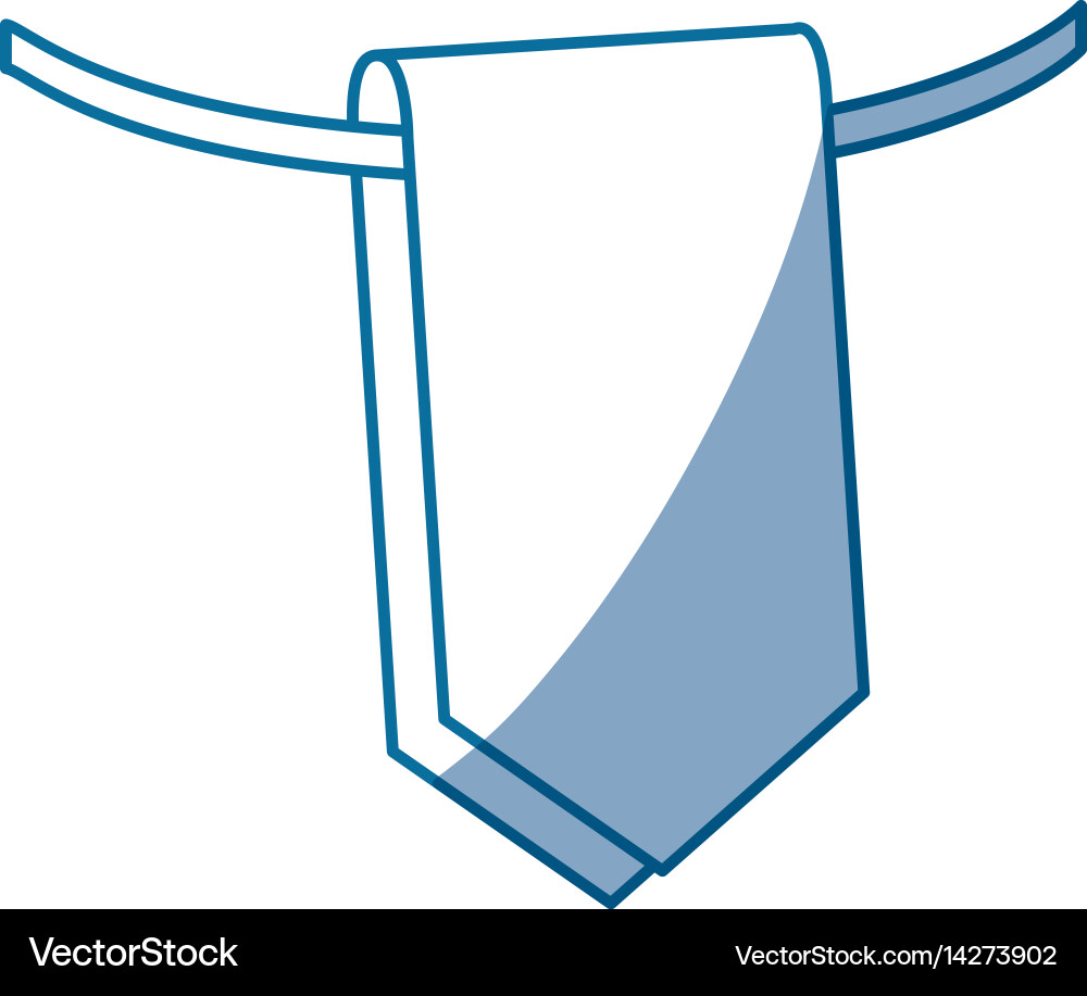 Blue color silhouette flag in a rope Royalty Free Vector
