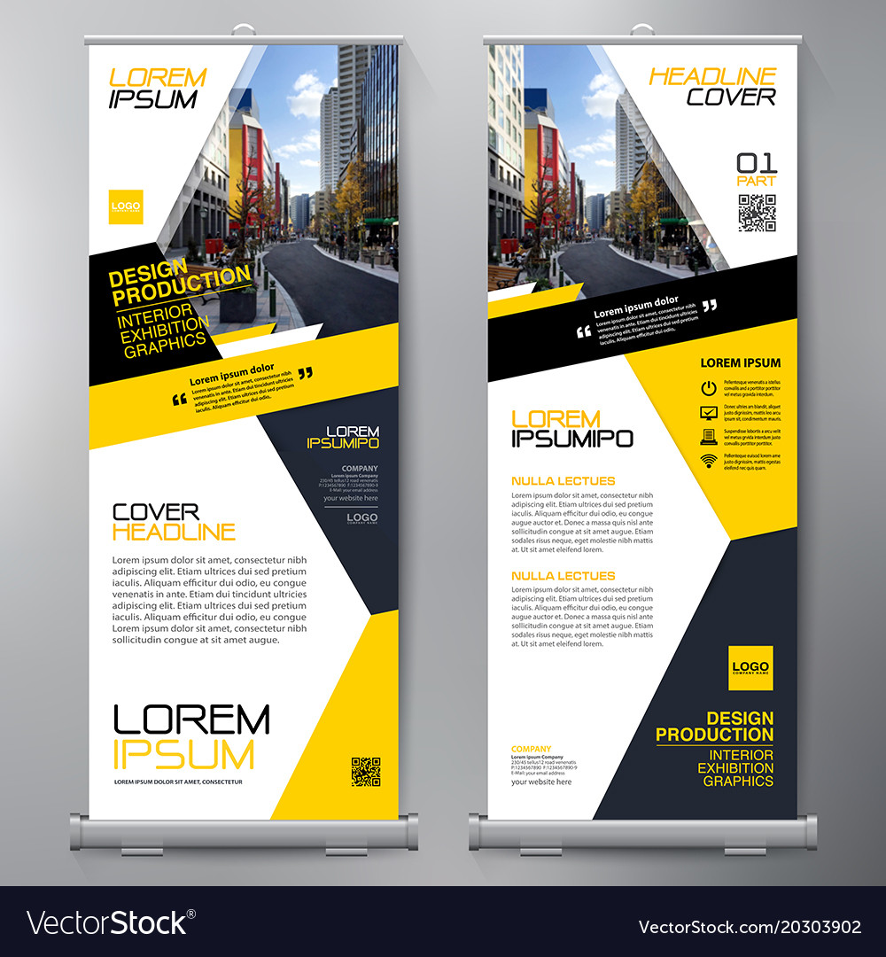 Business Roll Up Standee Design Banner Template Vector Image