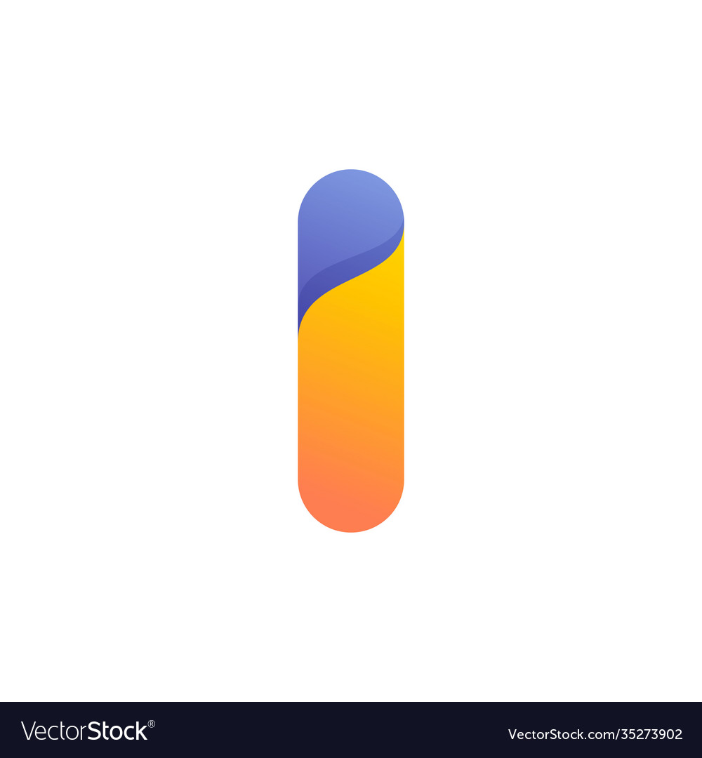 Colorful gradient i letter initial logo