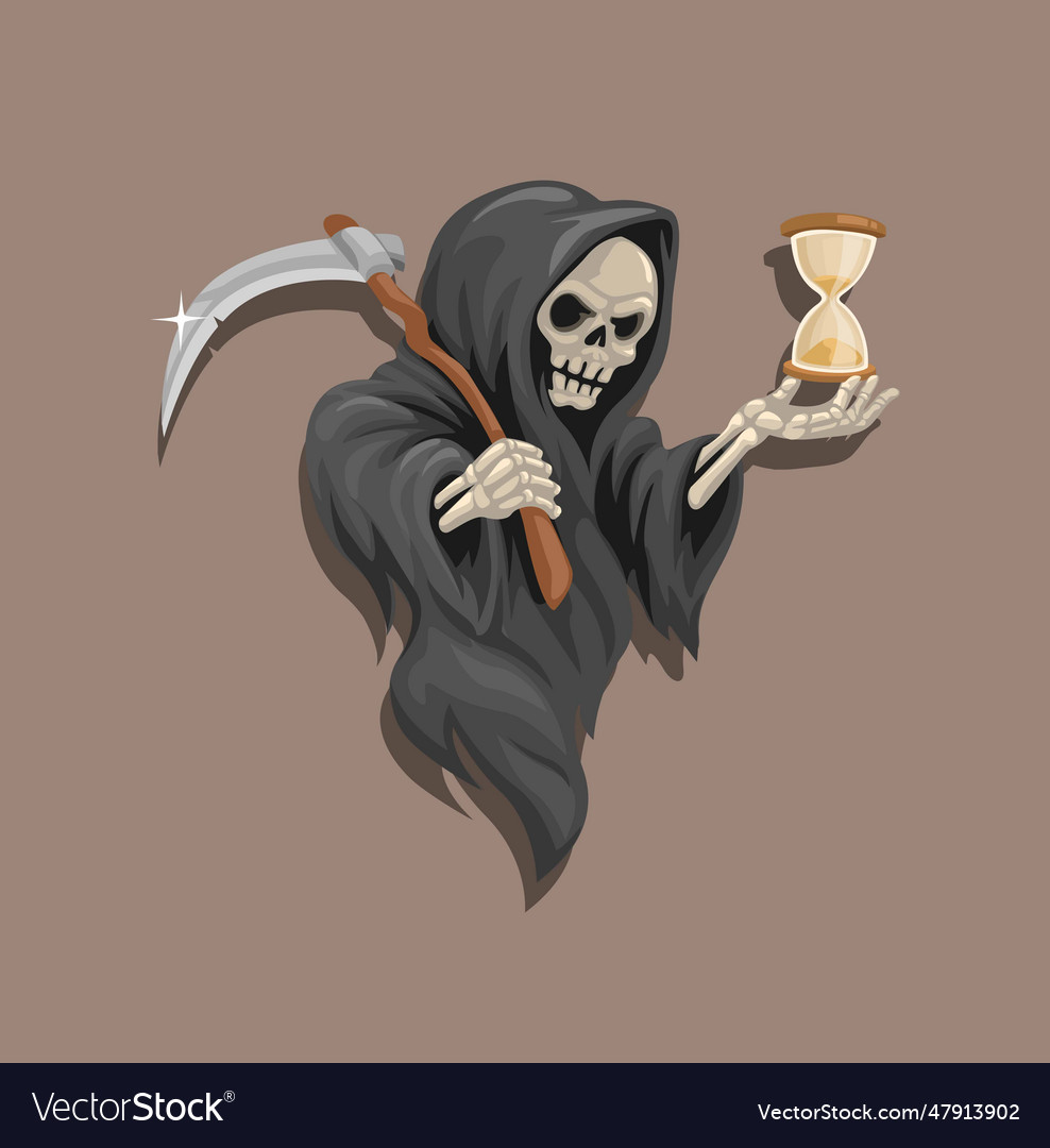 Death angel character cartoon mascot Royalty Free Vector