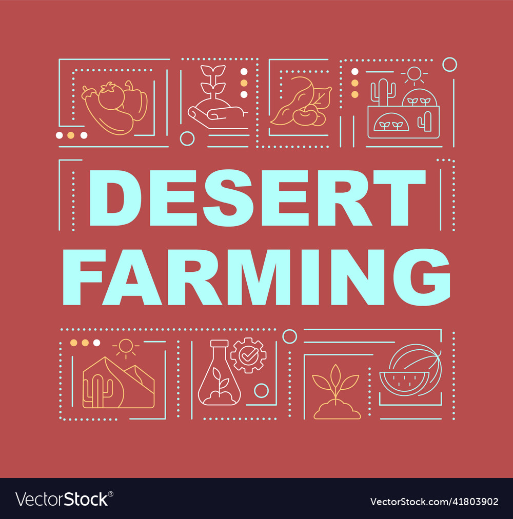 Desert farming word concepts red banner