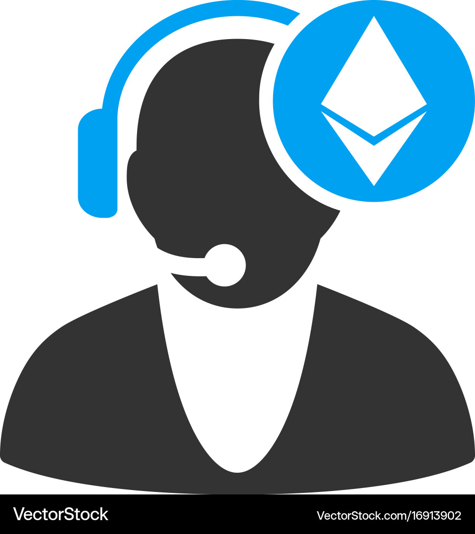 Ethereum operator flat icon Royalty Free Vector Image